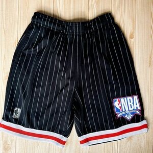 NBA Black and White Striped Kids Shorts